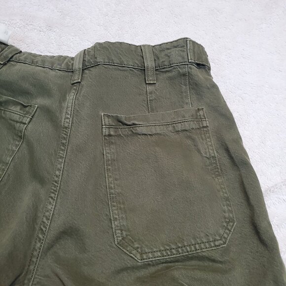 NWT We the Free Olive Green High Rise Wide Leg Palmer Cuffed Jeans 30 - Picture 4 of 13